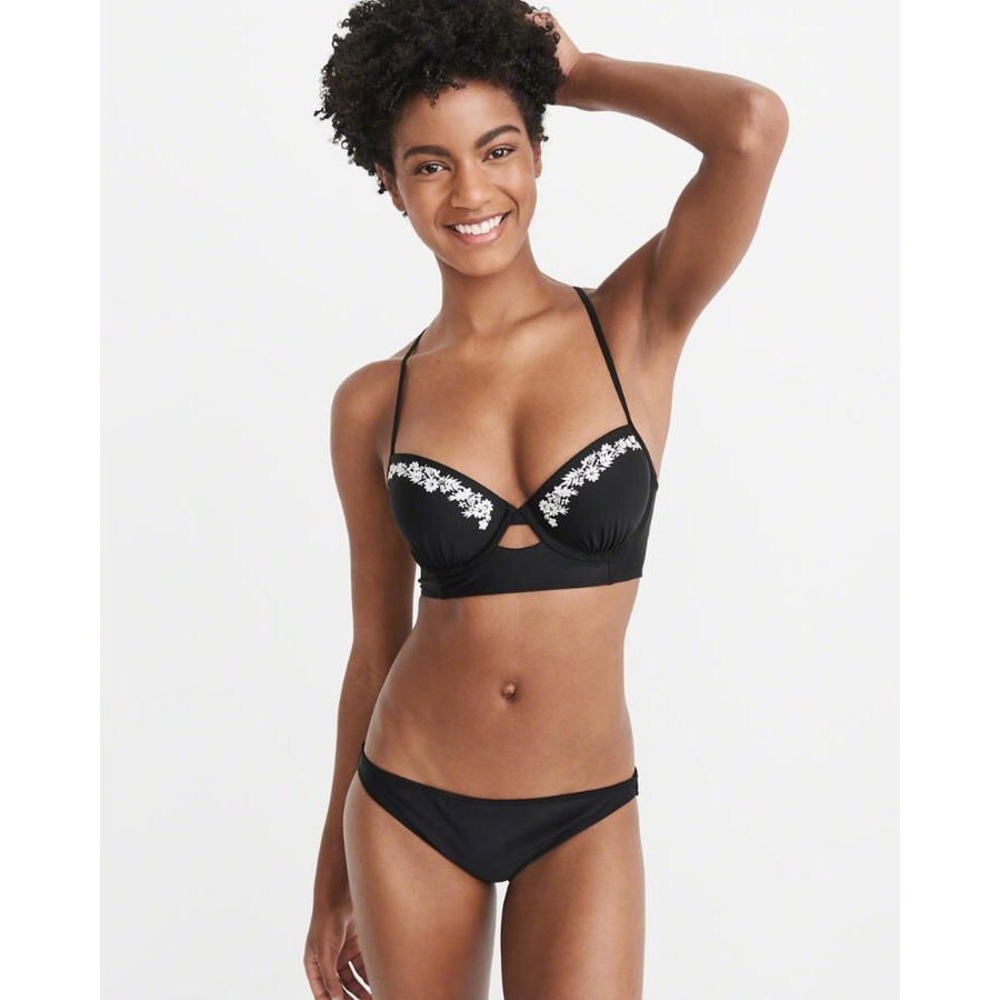 Embroidered Push-Up Bikini Top